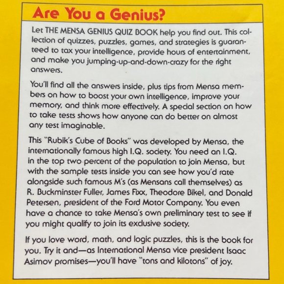 🌸FREE ADD ON🌸 The MENSA Genius Quiz Book - Picture 3 of 6